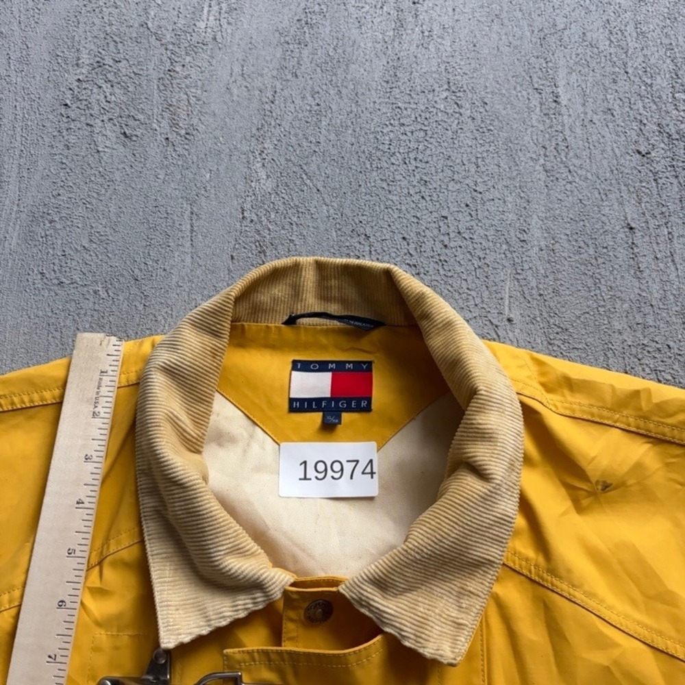 Vintage Tommy Hilfiger Fire Fighter Jacket XL Yellow 90s Maritime Expedition - Picture 11 of 11